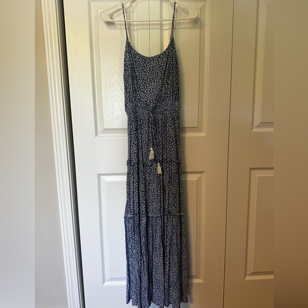 Aakaa Large blue floral maxi dress